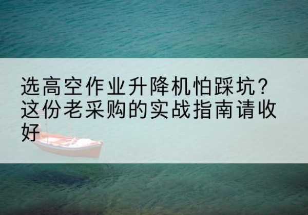 梅县高空作业升降机厂家推荐-选高空作业升降机怕踩坑？这份老采购的实战指南请收好